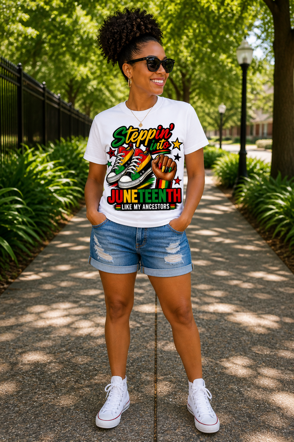 Steppin Into Juneteenth Shirt♥️🖤💛💚