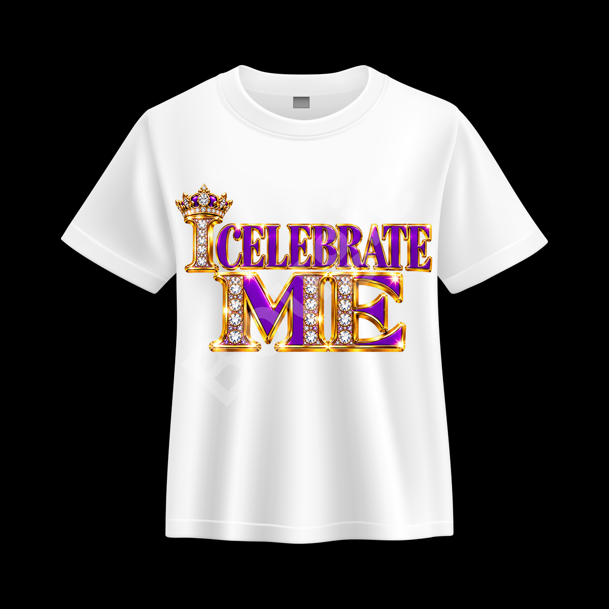 I Celebrate Me Purple & Gold Bling T-Shirt