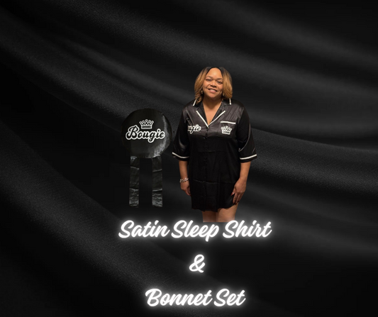 Satin Sleep Shirt/Bonnet Set