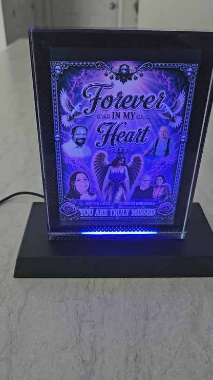 Personalized Memorial Acrylic Plaque with LED Base