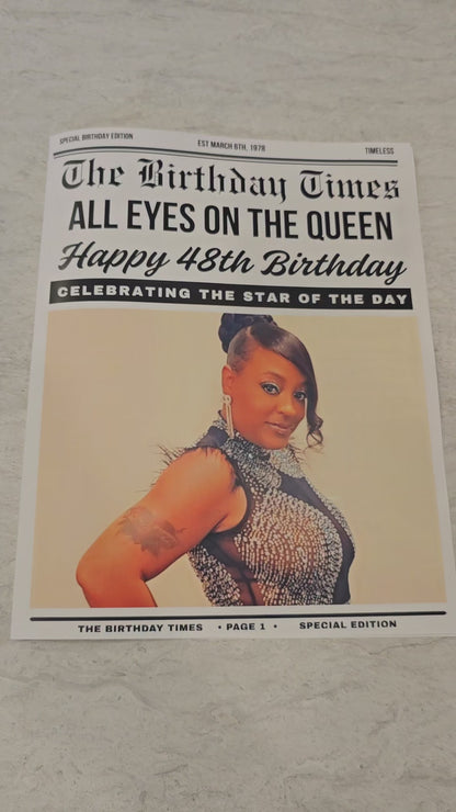 Personalized Birthday Newspaper | Custom Birthday Gift | Birthday Keepsake | Party Decoration