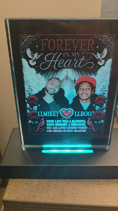 Personalized Memorial Acrylic Plaque with LED Base