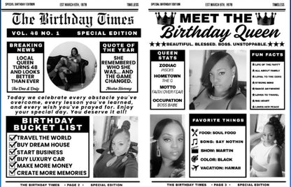 Personalized Birthday Newspaper | Custom Birthday Gift | Birthday Keepsake | Party Decoration