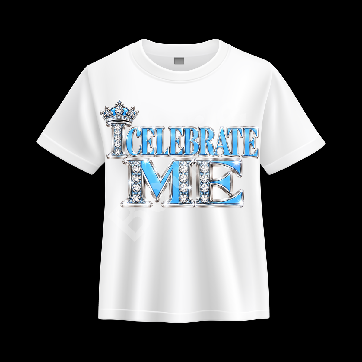 I Celebrate Me Blue & Silver Bling T-Shirt