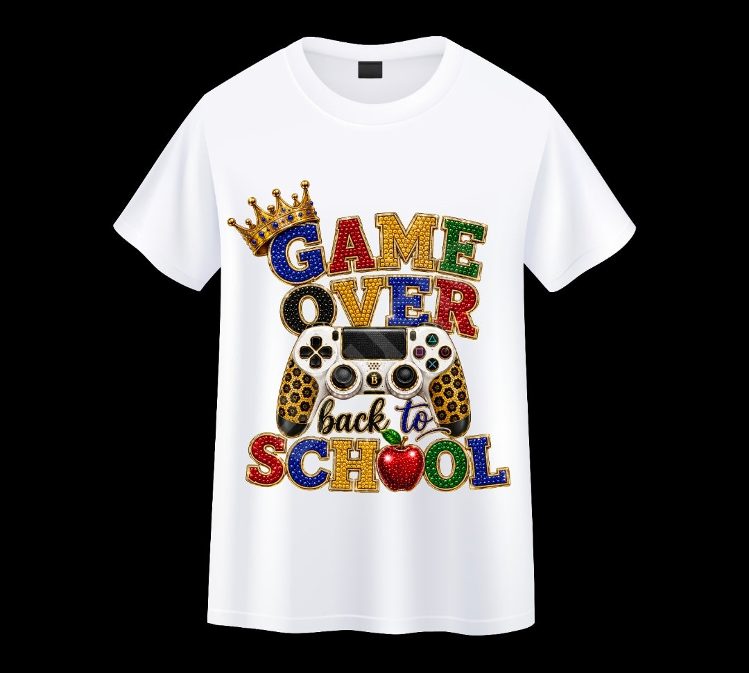 Game Over Back to School Tshirt Color