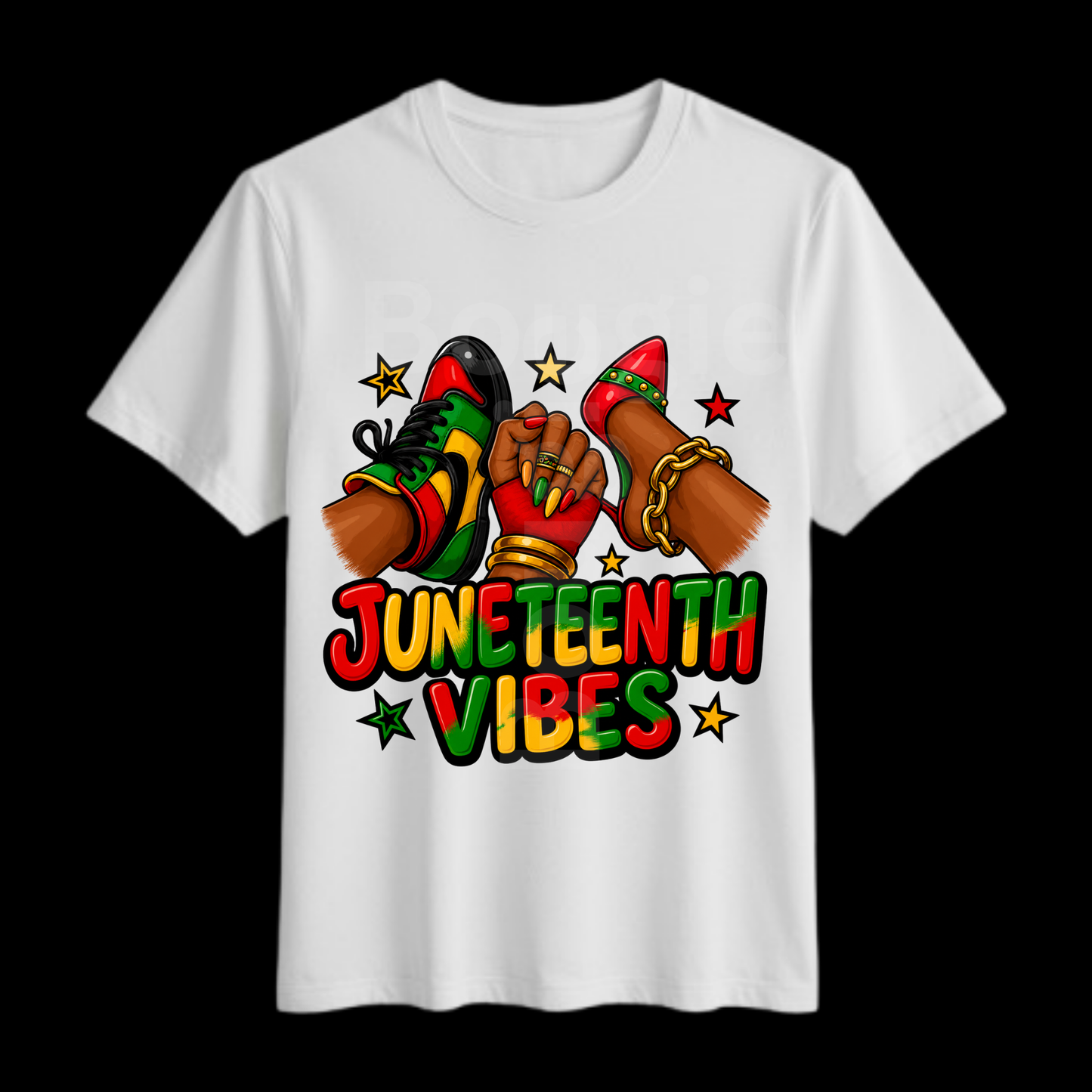 Celebrate culture, pride, and powerful vibes with our Juneteenth Vibes shirt ❤️🖤💛💚