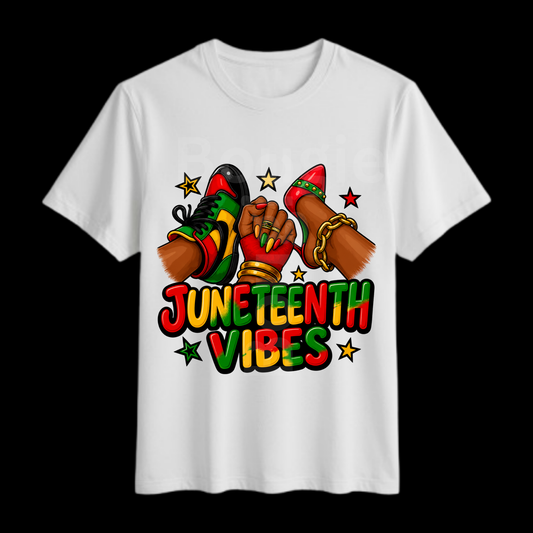 Celebrate culture, pride, and powerful vibes with our Juneteenth Vibes shirt ❤️🖤💛💚