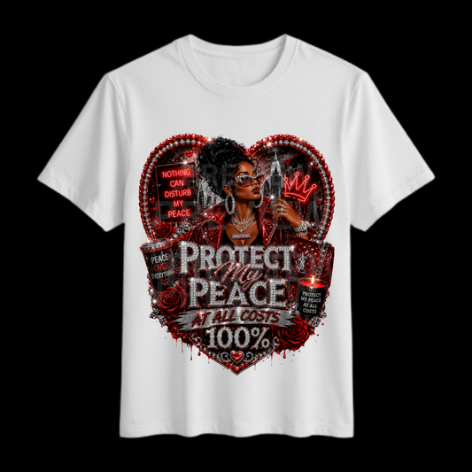 Protect My Peace At All Costs 100% Bling Graphic T-Shirt