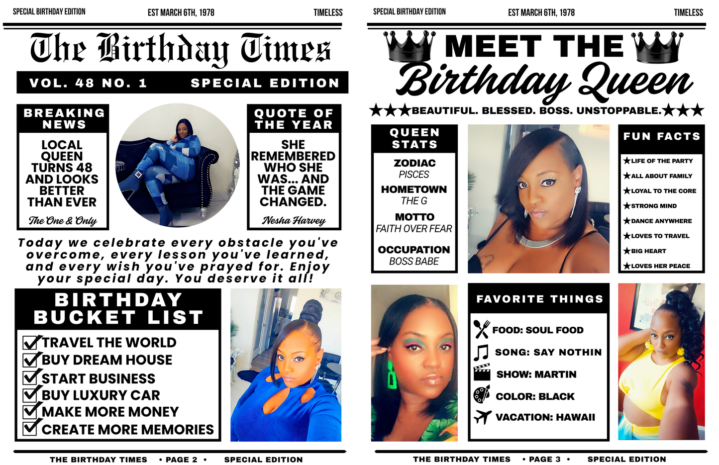 Personalized Birthday Newspaper | Custom Birthday Gift | Birthday Keepsake | Party Decoration